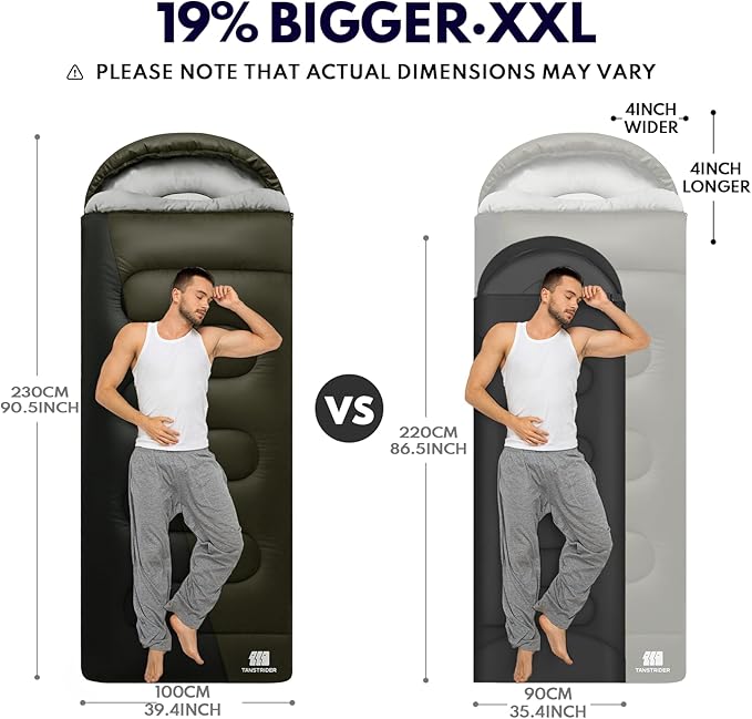 XXL Winter Sleeping Bags for Adults Cold Weather,Camping Sleeping Bag for Kids with Compression Sack,4 Season Camping Essentials Gear for Hiking,Traveling,Outdoor,Backpacking,Climbing