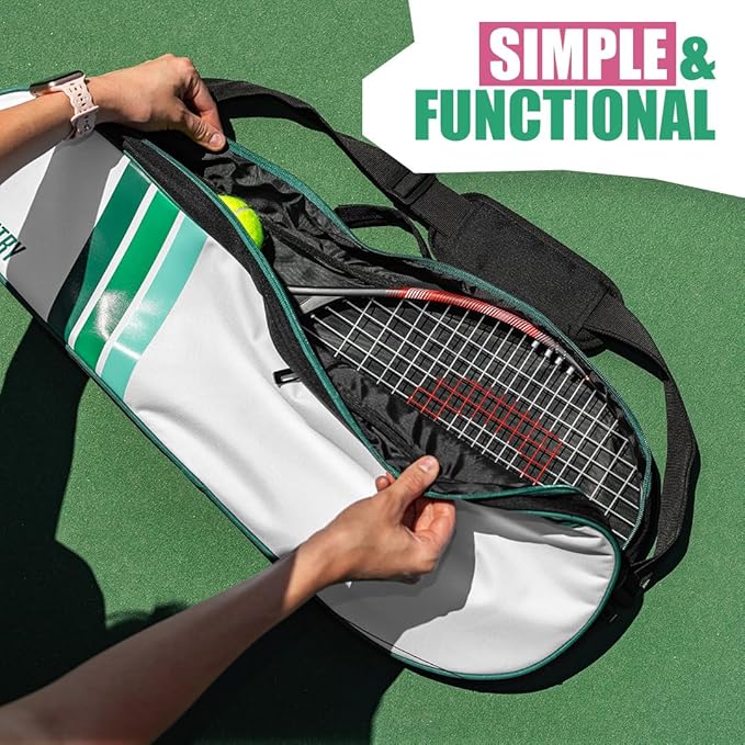 Durable Tennis Bag - Lightweight Racket Bag for Men, Women & Professionals - Roomy Interior
