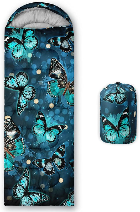 QOOMO Camping Sleeping Bags,3 Season Warm & Cool Weather,Lightweight,Waterproof Sleeping Bags for Adults & Kids,Traveling,and Outdoors,Camping Gear Equipment