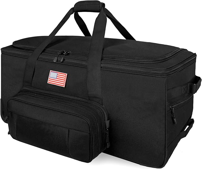 150L Large Rolling Duffle Bag with Wheels, Heavy Duty 32'' Tri-Wheel Gear Hauler for Camping,Moving Sports Equipment, Military & Airline Checked Bag Approved,Black
