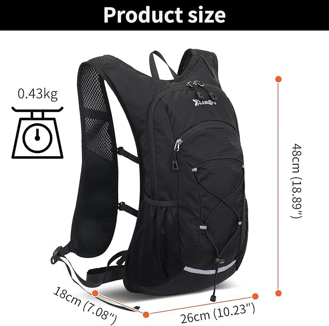 BiYiYun 15L Small Hiking Backpack Lightweight Hydration Backpack for Men Women, Warterproof Hiking Daypack for Travel Cycling
