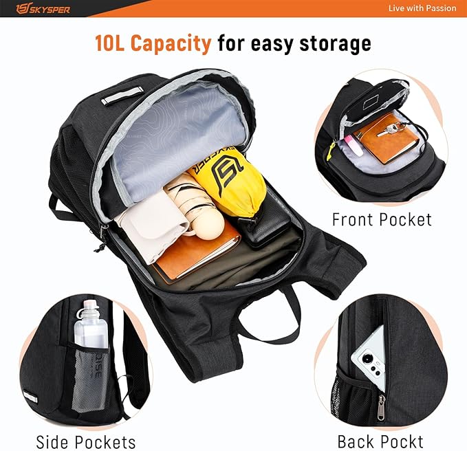 SKYSPER Small Hiking Backpack 10L Packable Lightweight Back Pack Foldable Travel Daypack for Women Men | Packable, Lightweight, Back Pack, Foldable, Travel Daypack