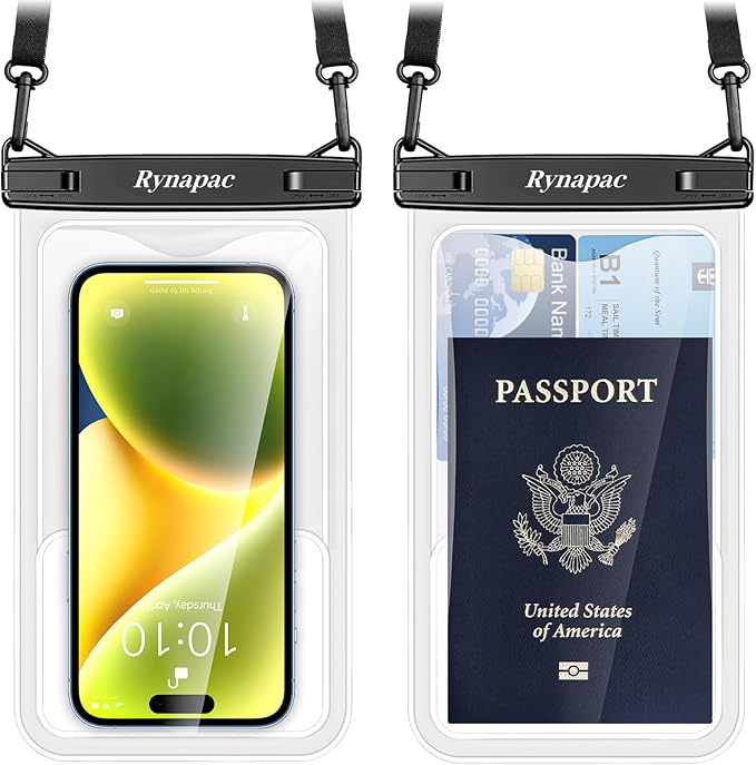 [Up to 8.5"] Waterproof Phone Pouch Bag - 2 Pack IPX8 Waterproof Phone Case for iPhone 17 16 15 14 Pro Max Galaxy S25 S24 Ultra, Touchscreen & Underwater Photography, Beach Cruise Travel Essentials