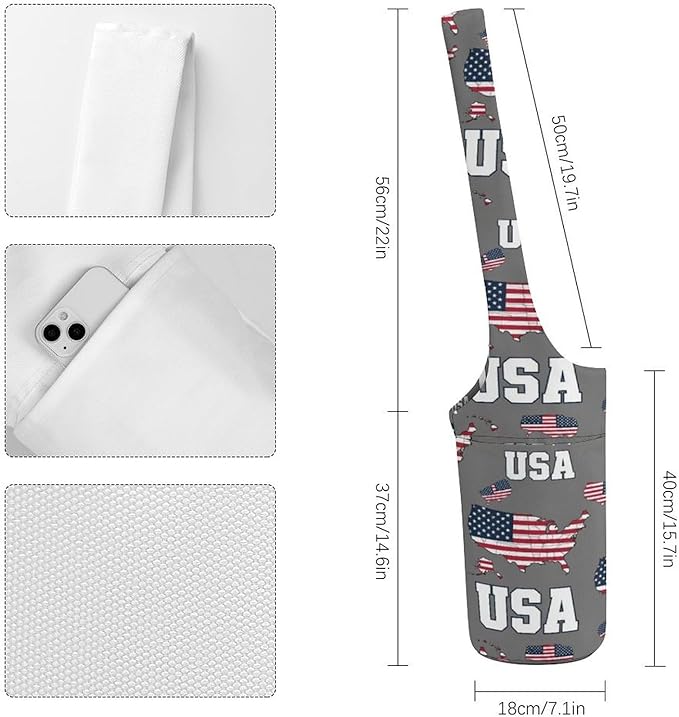 Aiyoolee Single Shoulder Yoga Mat Carrier Bag Portable Spacious with Pocket for Yoga Gym Fitness Travel