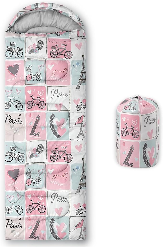 QOOMO Camping Sleeping Bags,3 Season Warm & Cool Weather,Lightweight,Waterproof Sleeping Bags for Adults & Kids,Traveling,and Outdoors,Camping Gear Equipment