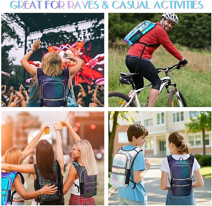 CITCAR Hydration Pack, Water Backpack with 3L Hydration Bladder Lightweight Insulation, Festival Essential, Rave Hydration Backpack, Hydropack Backpack for Rave, Hiking, Biking, Festival Gear