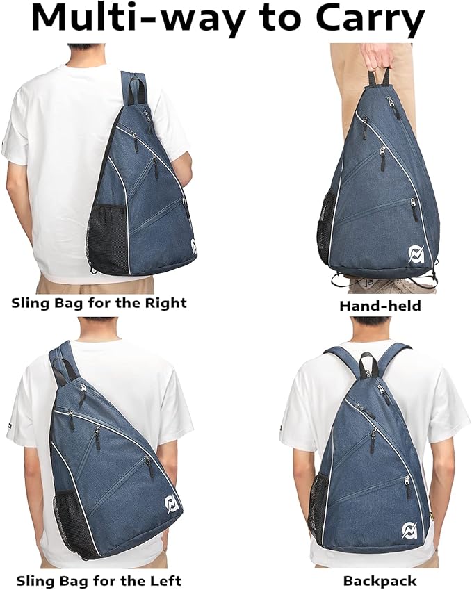 A11N SPORTS Pickleball Bag, Reversible Crossbody Sling Bag/Backpack for Women Men