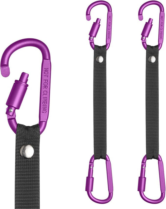 Bag Hook for Fence, Aluminum Alloy Carabiner Strap for Hanging Baseball Softball Pickleball Tennis Bags (Purple 2)