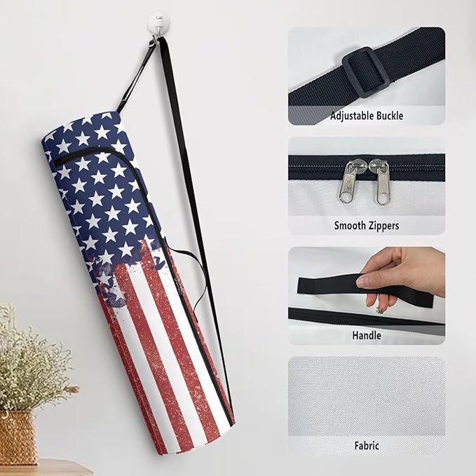 ZCFYGDX Yoga Mat Bag with Adjustable Shoulder Strap and Handle Zipper, 30in Wide x 6.3in Diameter for Yoga Mat Storage