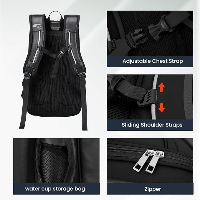 Tennis Racket Bag Pickleball Padel Backpack With Shoe Compartment, Laptop Sleeve,Fence Hook,Ball Sleeve