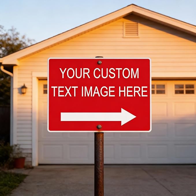 Custom Metal Signs for Outside, 10x7 Inches, Reflective Option, Rust Free Aluminum, Weather Resistant, Waterproof