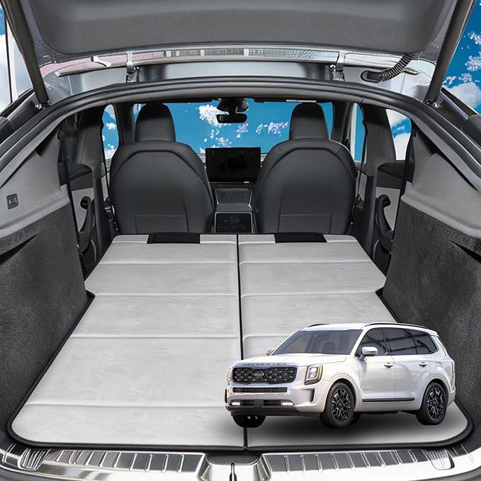 Non Inflatable Car Mattress for Kia Telluride, Car Camping Mattress, Upgraded Foldable Trunk Sleeping Pad with Storage Bag, Portable Design for Camping, Travel & Beach