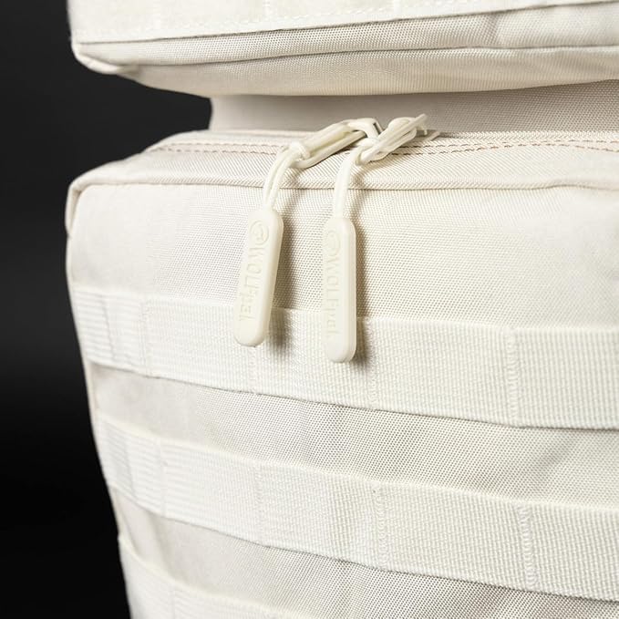 WOLFpak 35L Athletic Gym Backpack - Durable 1000D Waterproof Oxford Material with MOLLE Webbing, Laptop Pocket & Dual Cup Holders, Durable Fitness/Travel/Military Daypack (Vanilla)