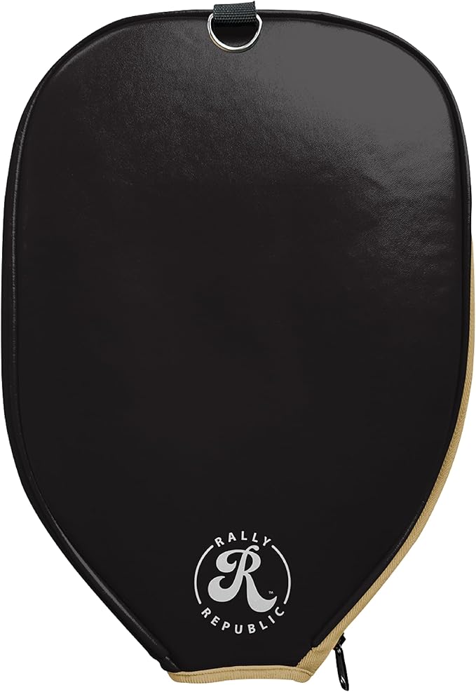 Officially Licensed Collegiate Pickleball Paddle Cover - Lightweight PU Leather Material - Durable Foam Interior Protection with Zippered Closure - Fits Most Paddles on the Market