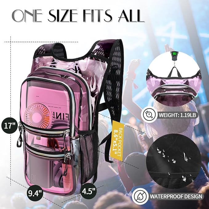 CITCAR Hydration Pack, Water Backpack with 3L Hydration Bladder Lightweight Insulation, Festival Essential, Rave Hydration Backpack, Hydropack Backpack for Rave, Hiking, Biking, Festival Gear