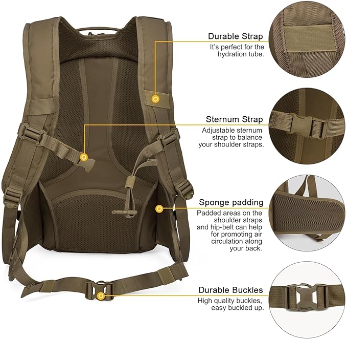 Mardingtop Tactical Molle Backpack for Men- 18L/28L EDC Hiking & Motorcycle Backpack