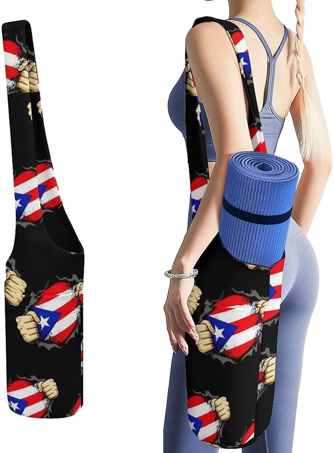 Aiyoolee Single Shoulder Yoga Mat Carrier Bag Portable Spacious with Pocket for Yoga Gym Fitness Travel
