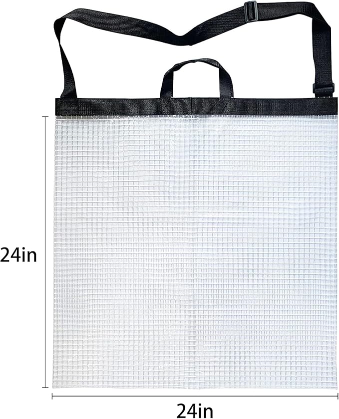 Fishing Fish Weigh in Bag - Large Size 24 IN x 24 IN Tournament Catch Transport Bass Walleye Sack (Clear)