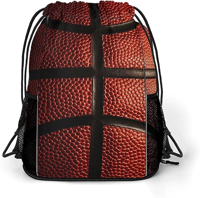 Basketball Drawstring Backpack Gym Bag With Shoe Compartment String Bag Sport Beach Swimming Sackpack For Women Men