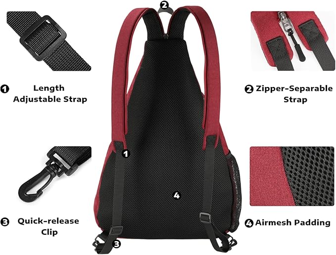 A11N SPORTS Pickleball Bag, Reversible Crossbody Sling Bag/Backpack for Women Men