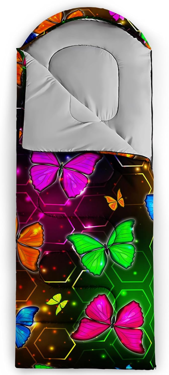 QOOMO Camping Sleeping Bags,3 Season Warm & Cool Weather,Lightweight,Waterproof Sleeping Bags for Adults & Kids,Traveling,and Outdoors,Camping Gear Equipment