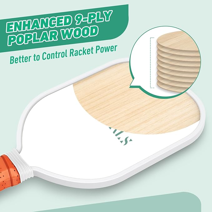 Pickleball Paddles,USAPA Approved Pickleball Paddles Set Premium Pickleball Paddle, 4 Pickleball Balls & 1 Carry Bag Gifts for Women Men Beginners & Pros Players