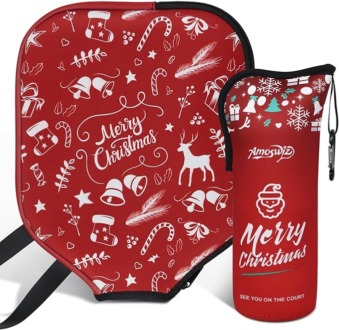 Pickleball Ball Holder - 1 Pc Pickle Ball Storage Bag, Portable Tennis Pouch with Hook for Fence, Premium Neoprene Material Bottle Holder, Pickleball Accessory Black Red Green Yellow Color