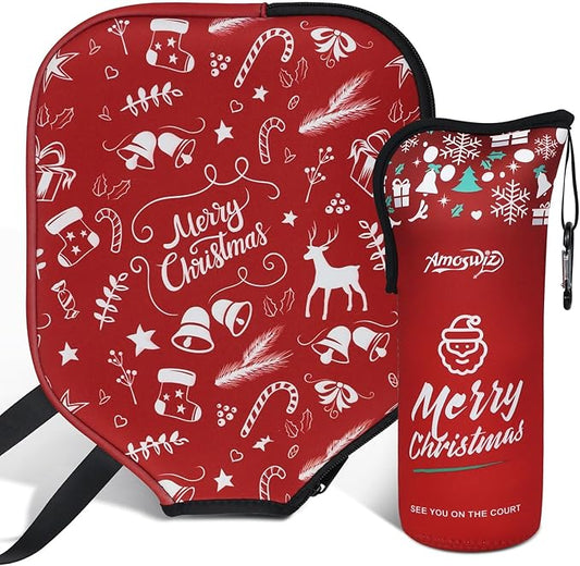 Pickleball Ball Holder - 1 Pc Pickle Ball Storage Bag, Portable Tennis Pouch with Hook for Fence, Premium Neoprene Material Bottle Holder, Pickleball Accessory Black Red Green Yellow Color