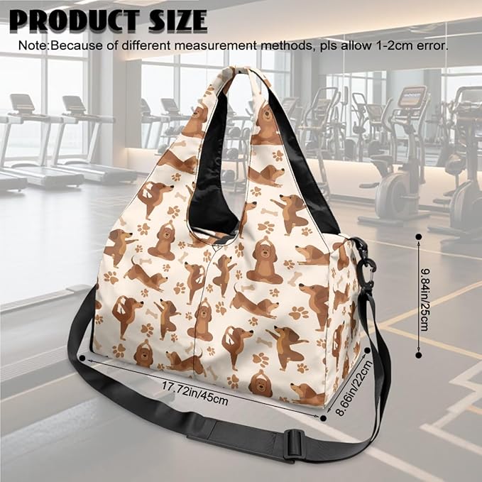 ZCFYGDX Yoga Gym Bag with Removable Adjustable Shoulder Strap, Shoe Compartment & Top Yoga Mat Holder 17.72x8.66x9.84in