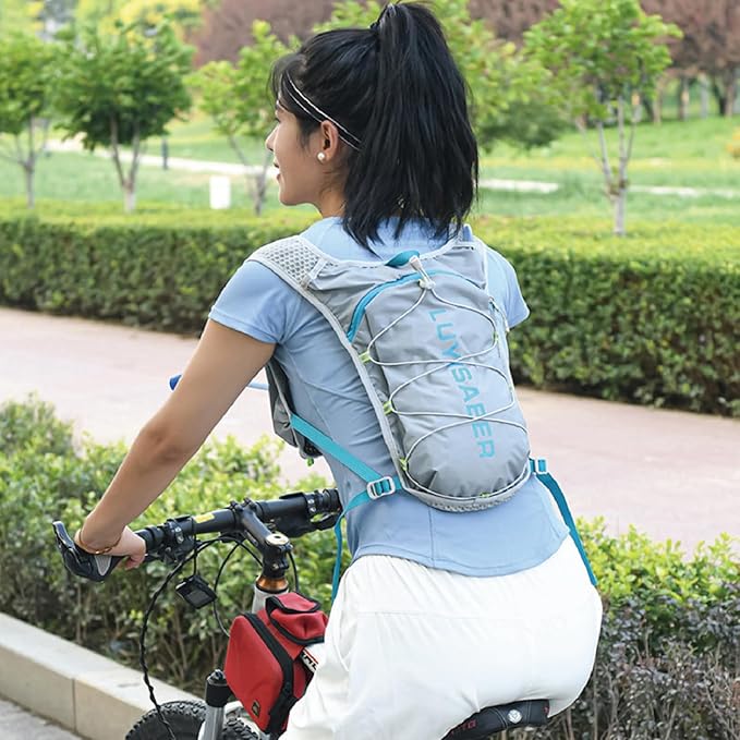 YAPJEB Hiking Hydration Vest Backpack 5L Lightweight with 2L Water Pack Bladder Daypack for Men Women Cycling, Running, Hiking and Biking (02 Grey Only Vest 5L)