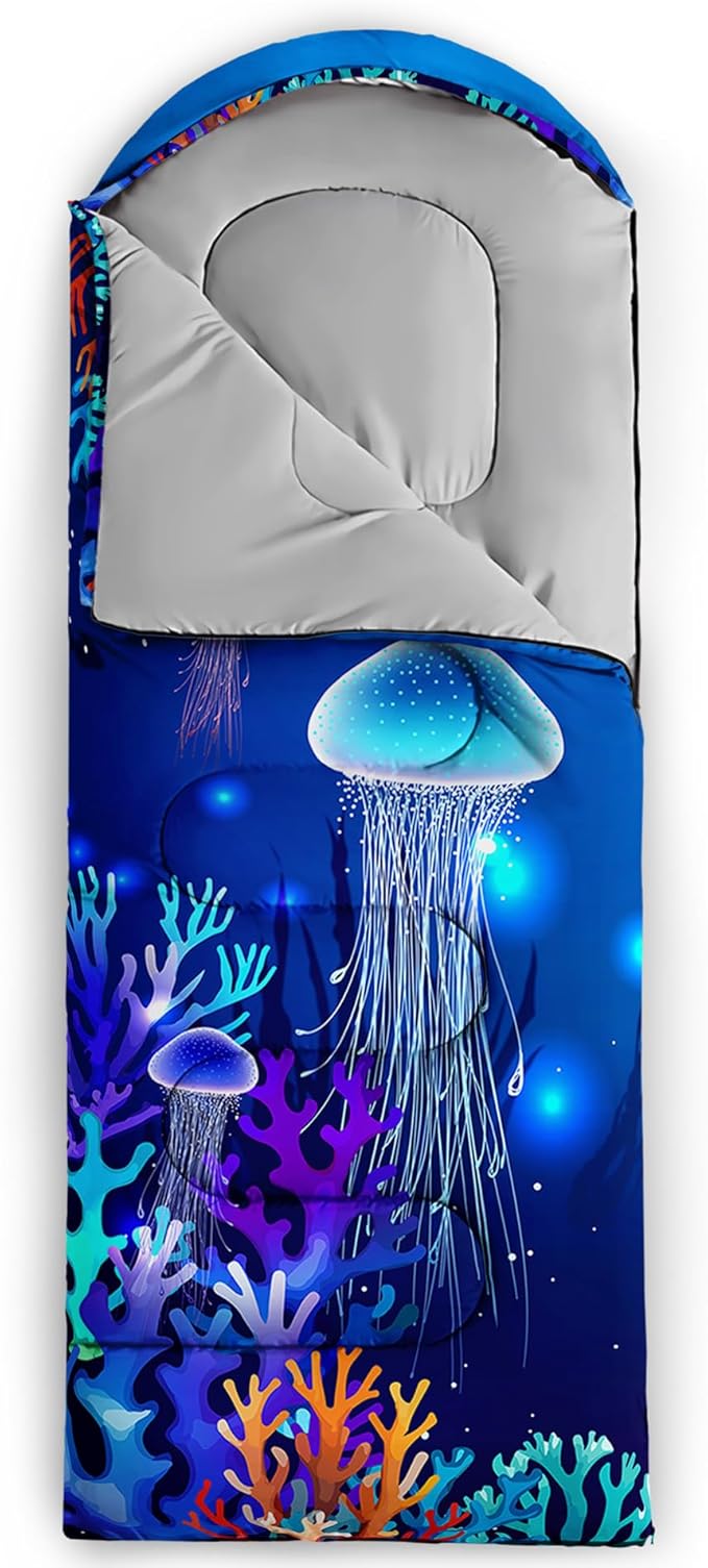 QOOMO Camping Sleeping Bags,3 Season Warm & Cool Weather,Lightweight,Waterproof Sleeping Bags for Adults & Kids,Traveling,and Outdoors,Camping Gear Equipment