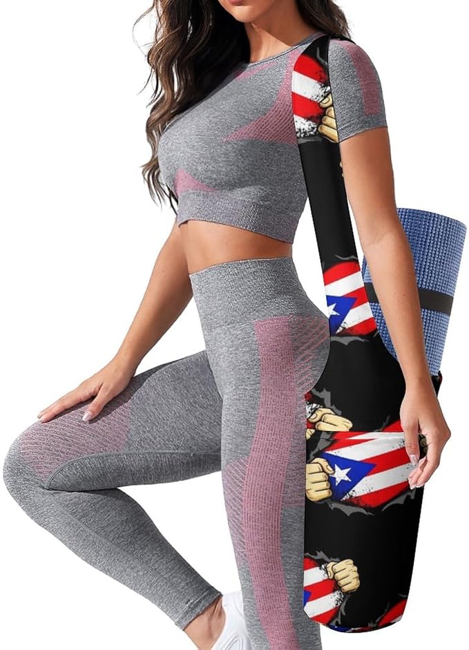 Aiyoolee Single Shoulder Yoga Mat Carrier Bag Portable Spacious with Pocket for Yoga Gym Fitness Travel