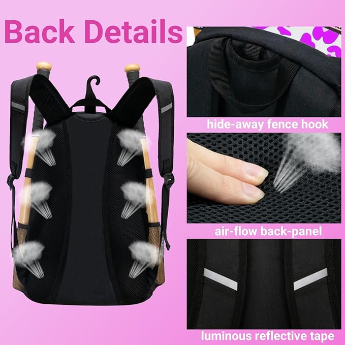 Youth Baseball Bag with Vented Shoe Compartment, Softball Bat Bag for Batting Mitten, Helmet, Teeball Gear - Adult Boys Girls Kids