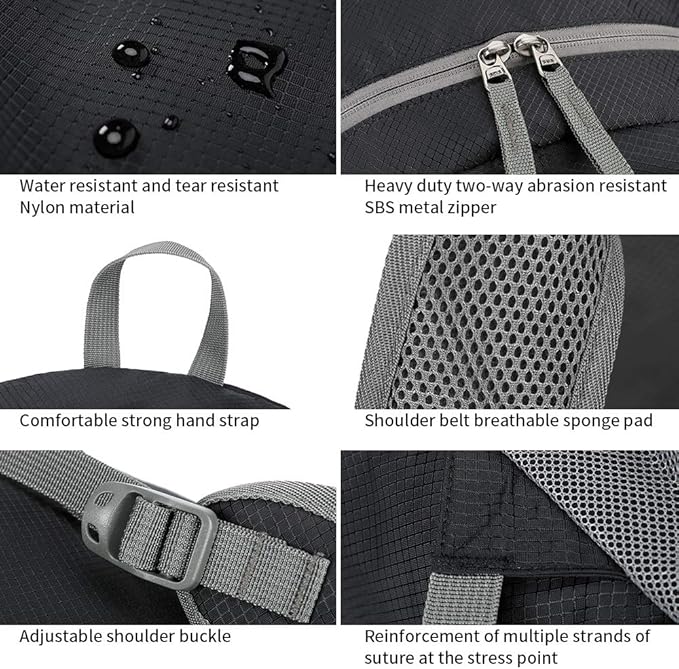 FENGDONG 35L Lightweight Foldable Waterproof Packable Travel Small Hiking Backpack Daypack for men women