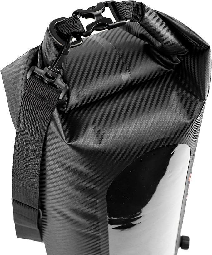 YakAttack 20L Roll-Top Drybag with Air Valve - Black Carbon | Waterproof Marine Dry Bag for Kayaking, Boating, Backpacking & Paddleboarding | Heavy Duty Roll Top Compression Drybag for Gear Storage