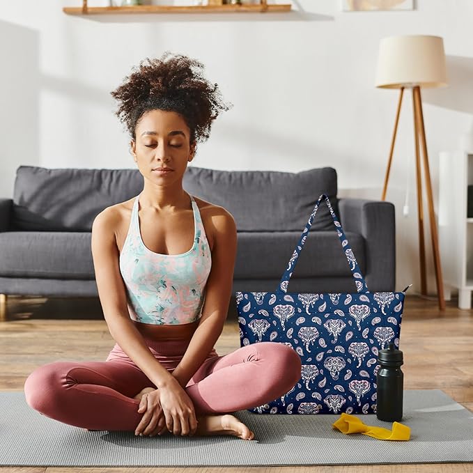 Adalore Women's Yoga Bag with Yoga Mat Carrier - Large Mat Pocket Fitness Tote for Pilates, Gym, Travel, Office & Beach