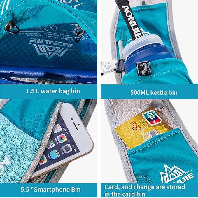 AONIJIE 5L Running Hydration Vest Pack with 500ml Soft Flask Adjustable & Lightweight Hydration Backpack for Marathon Race Hiking Cycling
