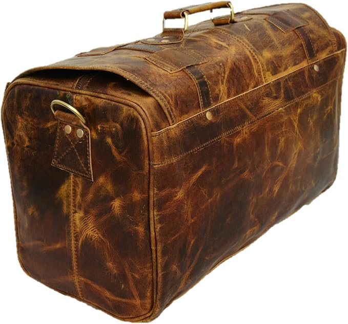 Urban Dezire Leather Duffel Travel Gym Overnight Weekend Leather Bag Sports Cabin