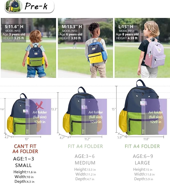 atgark Preschool Toddler Backpack For Boys Girls, School Mini & Travel, Small Kids Child Backpacks, Kindergarten Elementary bag, 11.6" H