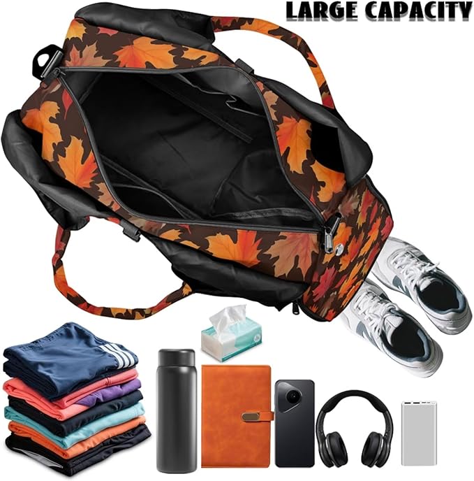 ZCFYGDX Yoga Gym Bag with Removable Adjustable Shoulder Strap, Shoe Compartment & Top Yoga Mat Holder 17.72x8.66x9.84in