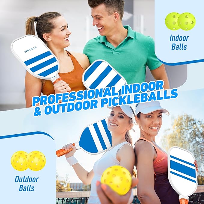 Pickleball Paddles,USAPA Approved Pickleball Paddles Set Premium Pickleball Paddle, 4 Pickleball Balls & 1 Carry Bag Gifts for Women Men Beginners & Pros Players