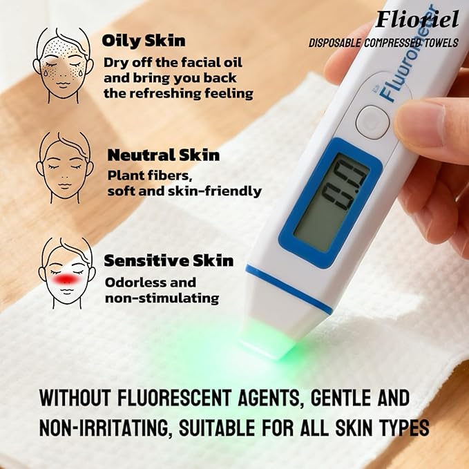 Compressed Face Towels 40 Pack with Flannel Carry Bag, Portable Disposable Washcloth Tablets, Thick & Soft Facial Towelettes for Travel Camping, Hiking, Gym, Makeup & Everyday Use