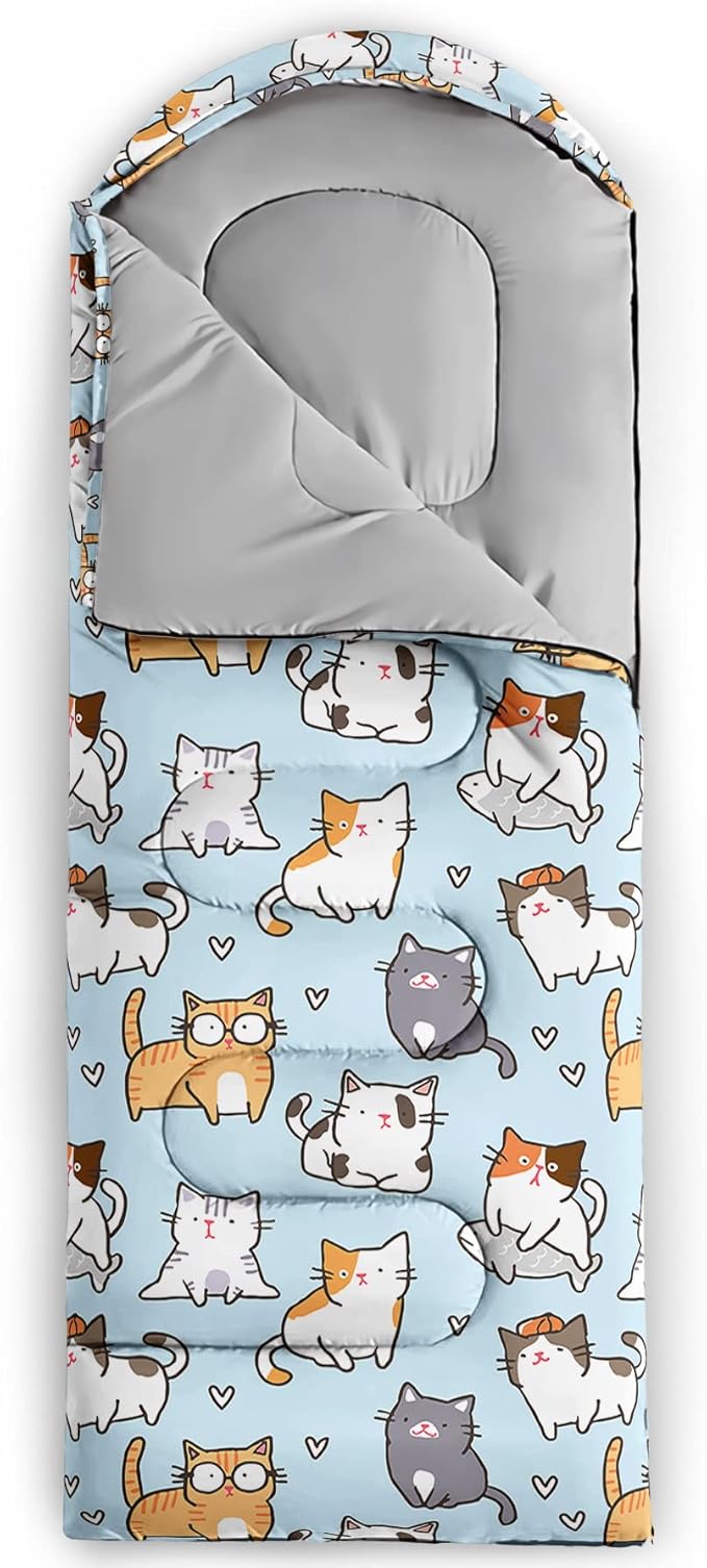 QOOMO Camping Sleeping Bags,3 Season Warm & Cool Weather,Lightweight,Waterproof Sleeping Bags for Adults & Kids,Traveling,and Outdoors,Camping Gear Equipment