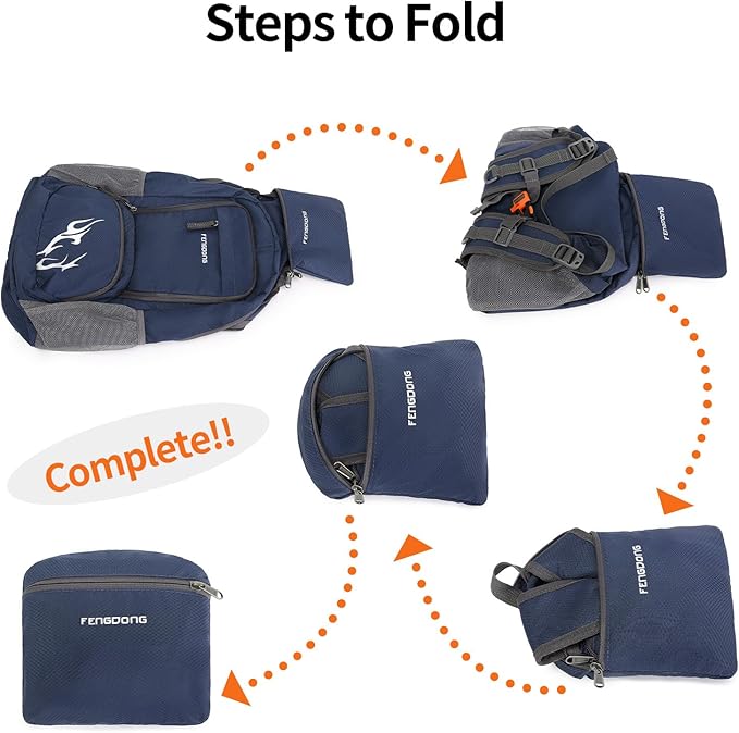 FENGDONG 35L Lightweight Foldable Waterproof Packable Travel Small Hiking Backpack Daypack for men women