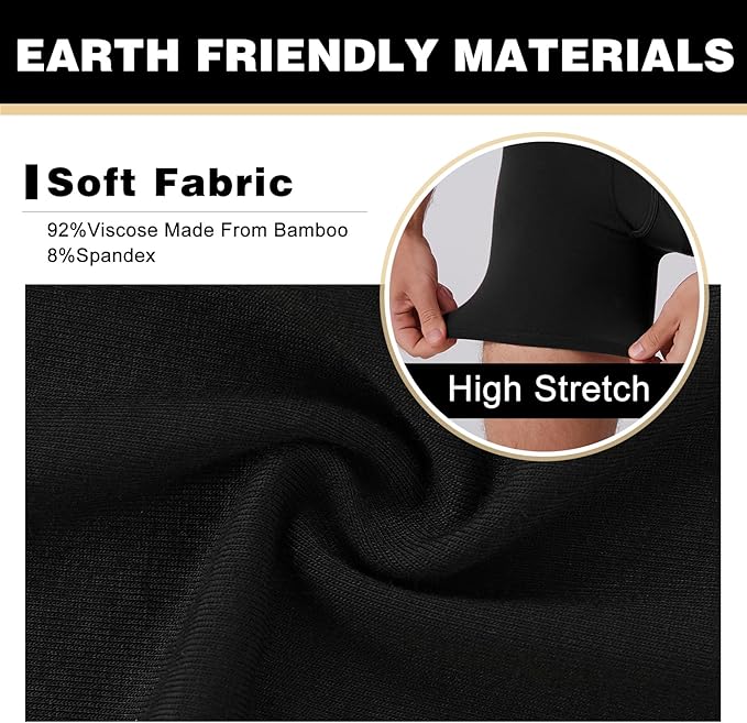 BAMBOO COOL Men's Ultra ComfortSoft Underwear, Moisture Wicking & Breathable No Ride Up Boxer Briefs with Fly, Multipack