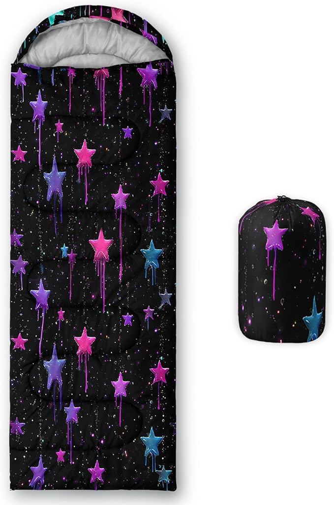 QOOMO Camping Sleeping Bags,3 Season Warm & Cool Weather,Lightweight,Waterproof Sleeping Bags for Adults & Kids,Traveling,and Outdoors,Camping Gear Equipment