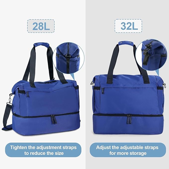 Gym Bag for Men Women, Tactical Travel Duffel bag with Removable Dividers & Shoe Compartment, Weekender Carry on Bag with Toiletry Bag, Overnight Range Bag for Workout Soccer Yoga Gym