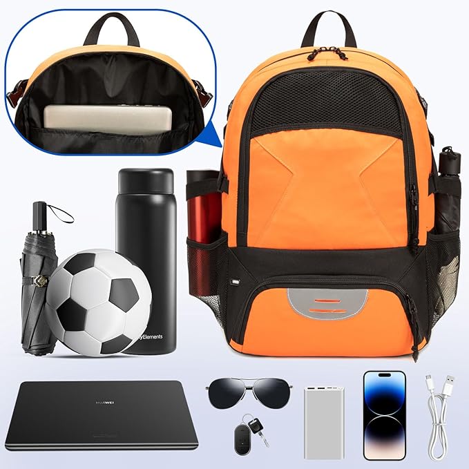 Basketball Bag Backpack, Large Capacity Sports Equipment Bags for Basketball, Soccer, and Volleyball.