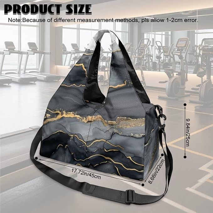 ZCFYGDX Yoga Gym Bag with Removable Adjustable Shoulder Strap, Shoe Compartment & Top Yoga Mat Holder 17.72x8.66x9.84in
