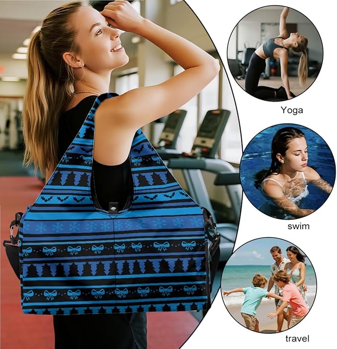 ZCFYGDX Yoga Gym Bag with Removable Adjustable Shoulder Strap, Shoe Compartment & Top Yoga Mat Holder 17.72x8.66x9.84in